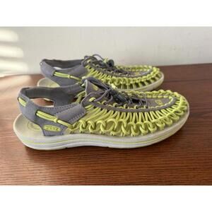 Keen Women's Uneek Sandals Size 10 Shoes Gray Chartreuse Water River Paracord